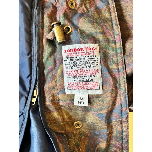 Vintage London Fog Womens Medium Parka Jacket Floral Leaves Brown Insulated 90s - Picture 8 of 16